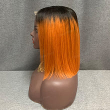 Load image into Gallery viewer, 2x6 Lace Closure Bob Wig #1b-Orange Ombre Hair