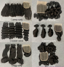 Load image into Gallery viewer, Spring Curly Double Drawn Hair 3 Bundles With 13x4 Lace Frontal