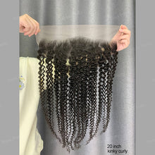 Load image into Gallery viewer, Kinky Curly Lace Frontal 13x6 Transparent Swiss Lace Human Hair Beauty Supply