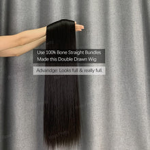 Load image into Gallery viewer, use 100% bone straight bundles made this double drawn wig.