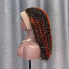 Load image into Gallery viewer, Curly Highlight Wig 4/350 Color Human Hair 13x4 Lace Frontal Wig