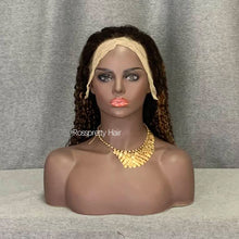 Load image into Gallery viewer, Kinky Curly Highlight P4/27 Color 13x4 Lace Front Wig Honey Blonde Human Hair 22Inch