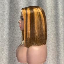 Load image into Gallery viewer, Highlight Bob Wig 2x6 Lace Closure Wig 10 Inches Straight Human Hair