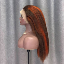 Load image into Gallery viewer, Highlight Wig 13x4 Lace Front Wig Kinky Straight Human Hair 18 Inch