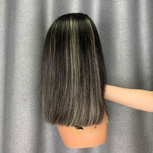 Load image into Gallery viewer, 1b/613 Blonde Highlight Bob Wig Blunt Cut Bob Hair Glueless Wig Celebrity Hairstyle