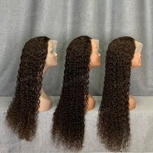 Load image into Gallery viewer, Water Wave Wig Dark Brown Hair Wig 13x4 Lace Front Wig Curly Wig