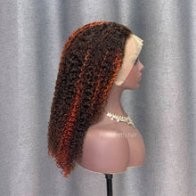 Load image into Gallery viewer, Curly Highlight Wig 4/350 Color Human Hair 13x4 Lace Frontal Wig