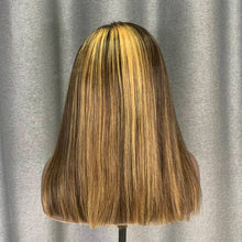 Load image into Gallery viewer, Highlight Bob Wig 4x4 Lace Closure Wig P4/27 Honey Blonde Color