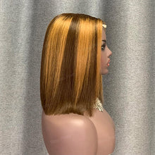 Load image into Gallery viewer, Highlight Bob Wig 2x6 Lace Closure Wig 10 Inches Straight Human Hair