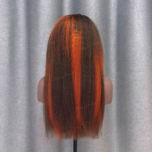 Load image into Gallery viewer, Highlight Wig 13x4 Lace Front Wig Kinky Straight Human Hair 18 Inch