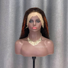 Load image into Gallery viewer, Curly Highlight Wig 4/350 Color Human Hair 13x4 Lace Frontal Wig