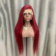 Load image into Gallery viewer, Burgundy Human Hair Lace Front Wig 99j Wig