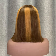 Load image into Gallery viewer, Highlight Bob Wig 2x6 Lace Closure Wig 10 Inches Straight Human Hair