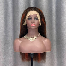 Load image into Gallery viewer, Highlight Wig 13x4 Lace Front Wig Kinky Straight Human Hair 18 Inch