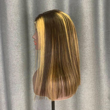 Load image into Gallery viewer, Highlight Bob Wig 4x4 Lace Closure Wig P4/27 Honey Blonde Color