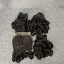 Load image into Gallery viewer, Magic Curly Double Drawn Hair 3Bundles With 4x4 Lace Closure