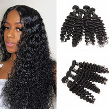 Load image into Gallery viewer, 4 Bundles Deep Wave Hair Extension Peruvian Virgin Hair