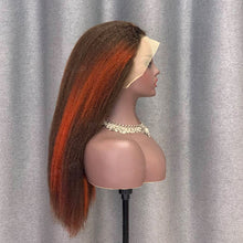 Load image into Gallery viewer, Highlight Wig 13x4 Lace Front Wig Kinky Straight Human Hair 18 Inch