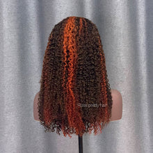 Load image into Gallery viewer, Curly Highlight Wig 4/350 Color Human Hair 13x4 Lace Frontal Wig