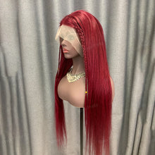Load image into Gallery viewer, Burgundy Human Hair Lace Front Wig 99j Wig