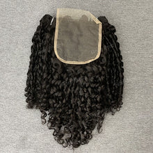 Load image into Gallery viewer, Pixie Curly Bundles Double Drawn Hair Weaves 3PCS With 4x4 Lace Closure