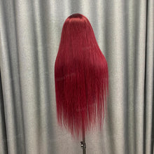 Load image into Gallery viewer, Burgundy Human Hair Lace Front Wig 99j Wig