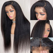 Load image into Gallery viewer, Handmade 4c Hairline 13x4 HD Lace Wig 30 Inch Kinky Hair with Curly Edges