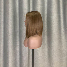 Load image into Gallery viewer, Kim K Bob Style 2x6 Lace Bob Wig Brown Human Hair