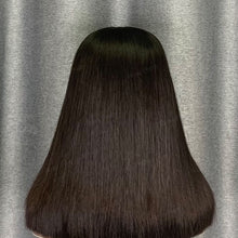 Load image into Gallery viewer, Double Drawn Hair Bob Wig 5x5 Closure Blunt Cut Bob Bone Straight Hair