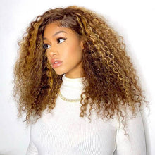 Load image into Gallery viewer, Honey Blonde Highlight Wig Jerry Curly Hair P4/27 13x4 Frontal Wig