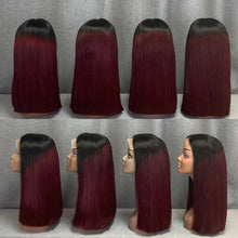 Load image into Gallery viewer, Burgundy Hair Bob Wig SDD Hair 1b-99j Ombre Colored