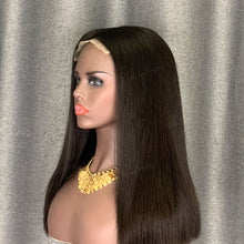Load image into Gallery viewer, Double Drawn Hair Bob Wig 5x5 Closure Blunt Cut Bob Bone Straight Hair