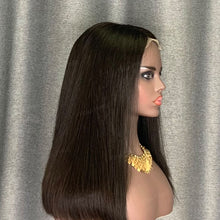 Load image into Gallery viewer, Double Drawn Hair Bob Wig 5x5 Closure Blunt Cut Bob Bone Straight Hair