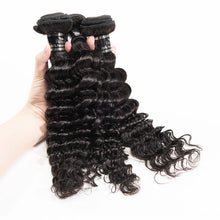 Load image into Gallery viewer, 3 Bundles With Closure Deep Wave Virgin Hair