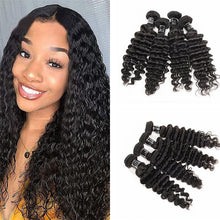 Load image into Gallery viewer, Brazilian Virgin Hair 4 Bundles Deep Wave Hair Weave