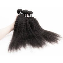 Load image into Gallery viewer, Kinky Straight Virgin Hair 3 Bundles With 4x4 Closure