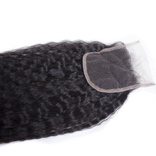 Load image into Gallery viewer, Kinky Straight Virgin Hair 3 Bundles With 4x4 Closure