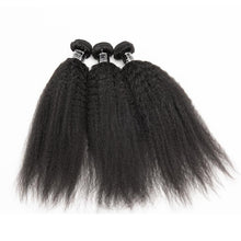 Load image into Gallery viewer, 3 Bundles With Frontal 13x4 Kinky Straight Virgin Hair