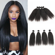 Load image into Gallery viewer, Brazilian Kinky Straight Virgin Hair 4 Bundles Deal