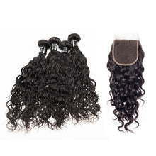 Load image into Gallery viewer, Water Water Virgin Hair 4 Bundles With 4x4 Closure