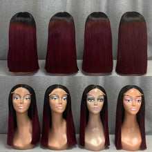 Load image into Gallery viewer, Burgundy Hair Bob Wig SDD Hair 1b-99j Ombre Colored
