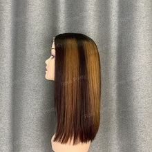 Load image into Gallery viewer, Raw Hair Bob Wig Unprocessed Wig Highlight Piano P4-27 Color Lace Bob Wig