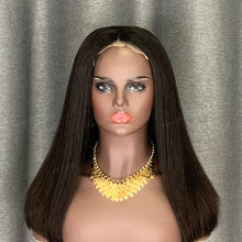 Load image into Gallery viewer, Double Drawn Hair Bob Wig 5x5 Closure Blunt Cut Bob Bone Straight Hair