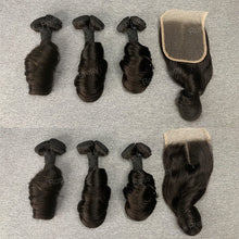 Load image into Gallery viewer, Bouncy Curly Double Drawn Hair 3Bundles With 4x4 Lace Closure