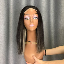 Load image into Gallery viewer, 1b/613 Blonde Highlight Bob Wig Blunt Cut Bob Hair Glueless Wig Celebrity Hairstyle