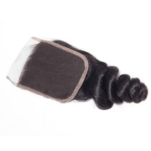 Load image into Gallery viewer, Loose Wave Virgin Hair 3 Bundles With 4x4 Lace Closure