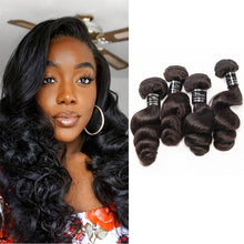Load image into Gallery viewer, Brazilian Virgin Hair Loose Wave 4 Bundles Pack
