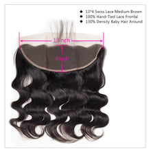 Load image into Gallery viewer, Body Wave Virgin Hair 4 Bundles With 13x4 Frontal