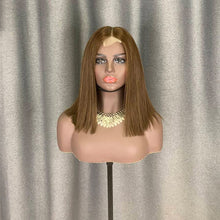 Load image into Gallery viewer, Raw Hair Brown Bob Wig 2x6 Lace Closure Unit