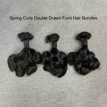 Load image into Gallery viewer, Spring Curly Double Drawn Hair 3 Bundles With 13x4 Lace Frontal